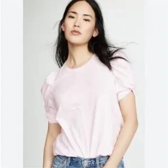 NWT Womens A.L.C. Katie Pink Short Puff Sleeve T-Shirt Top S - Picture 1 of 10